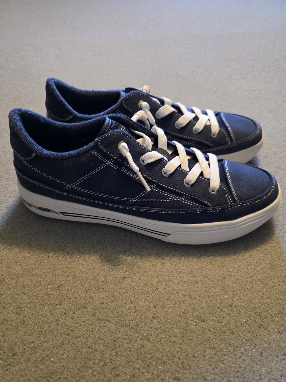 Skechers Women’s Navy Canvas Lace-Up Sneakers